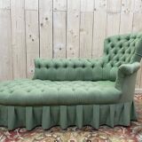 Méridienne époque Napoléon III laine verte