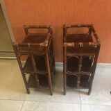 Vintage rattan bedsides