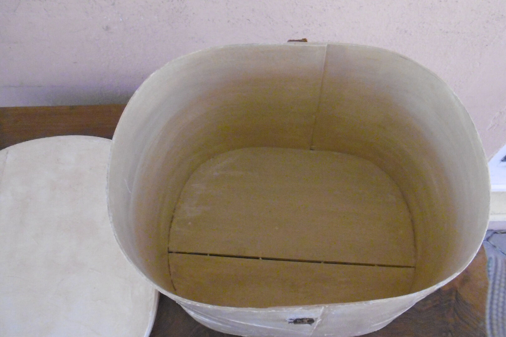 Antique hat box made of painted wood
