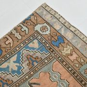 Salmon & Navy Blue Vintage Persian Rug, 131x218 Cm