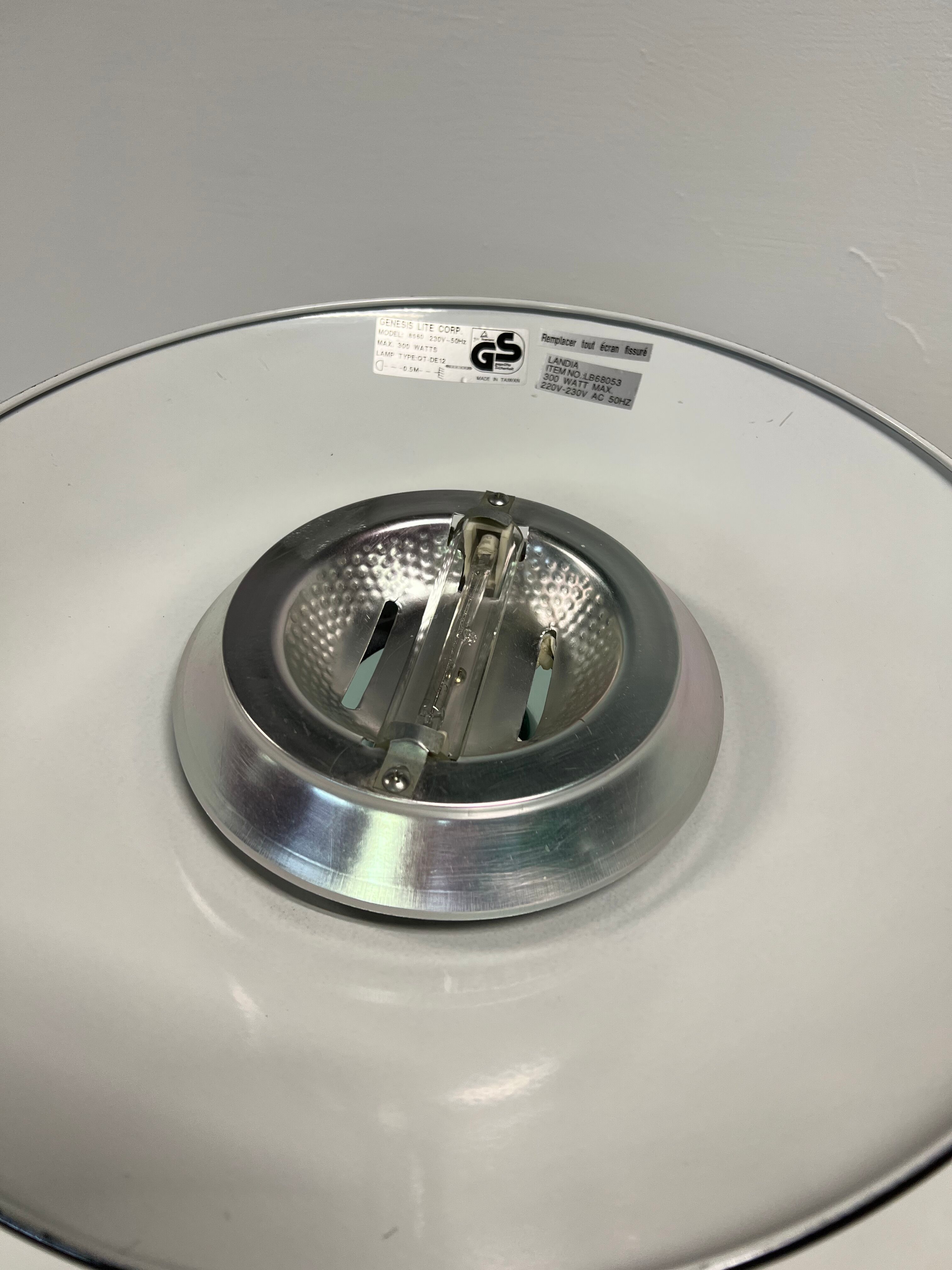 Floor lamp, 80s silver metal