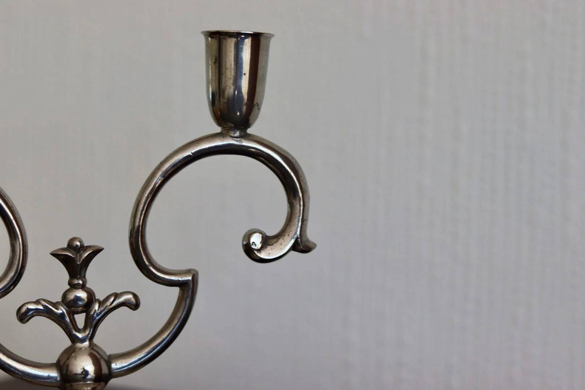 Pair of vintage Swedish pewter candleholders by Svenskt Tenn