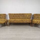 Bench and 2 vintage cocktail armchairs