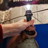 Large stoneware and wool lamp