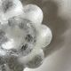 Frosted glass candle holder stylised in the shape of a flower, 1970s design.