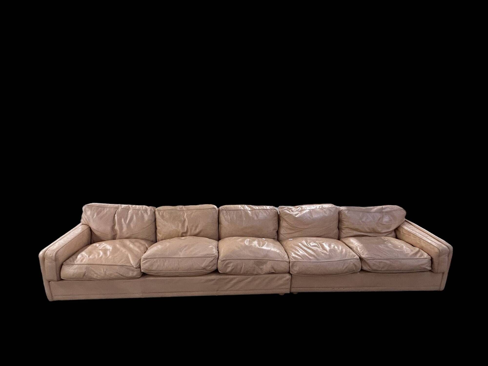Modular sofa Poltrona Frau model Socrates in beige leather
