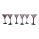 6 Luminarc vintage black stemmed cocktail glasses