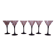 6 Luminarc vintage black stemmed cocktail glasses