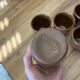 Set of 5 handcrafted ceramic cups –
