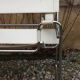 Marcel Breuer's Wassily B 3 armchairs pair in white and chrome leather