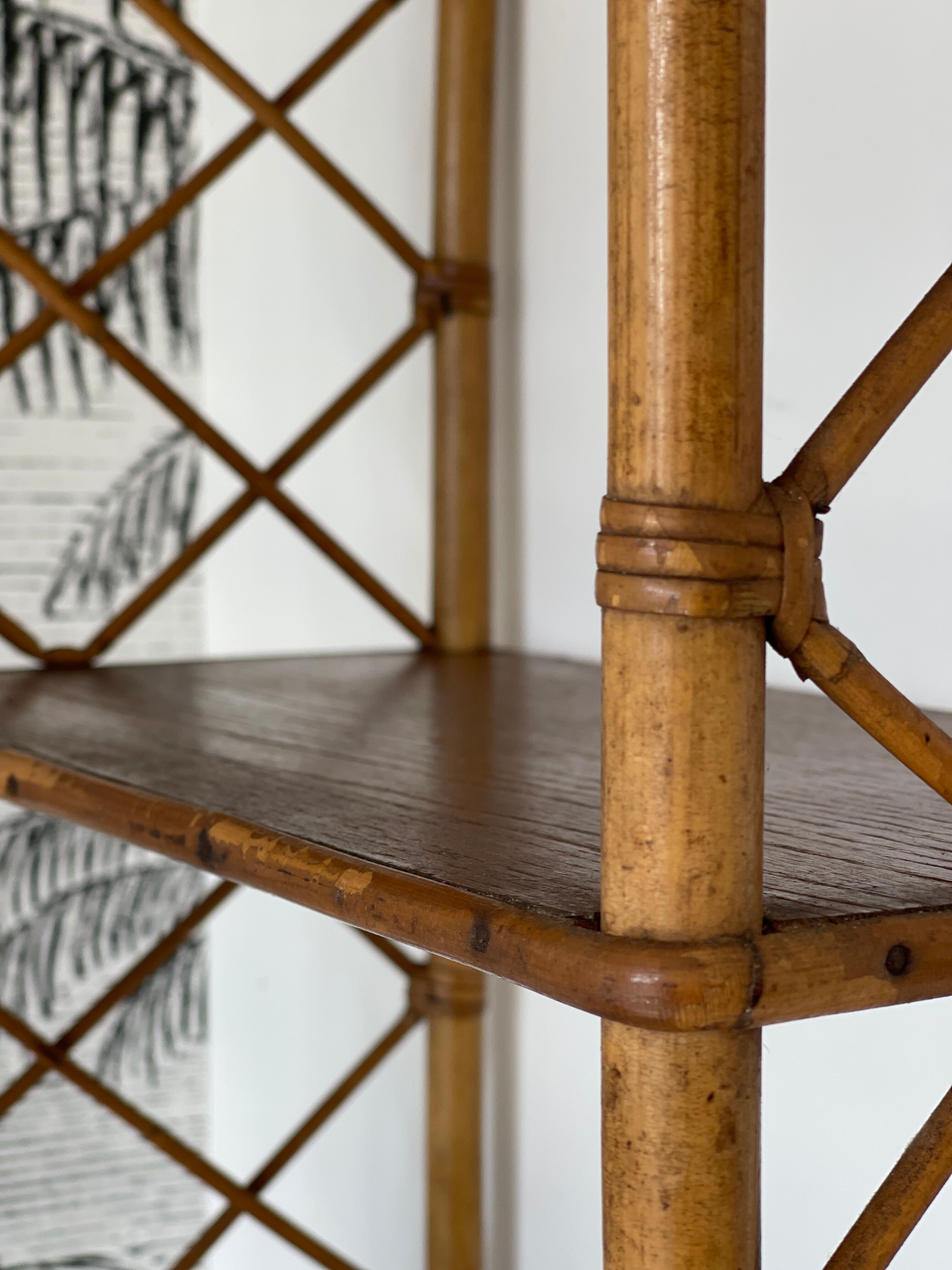 Rattan wall shelf 1960