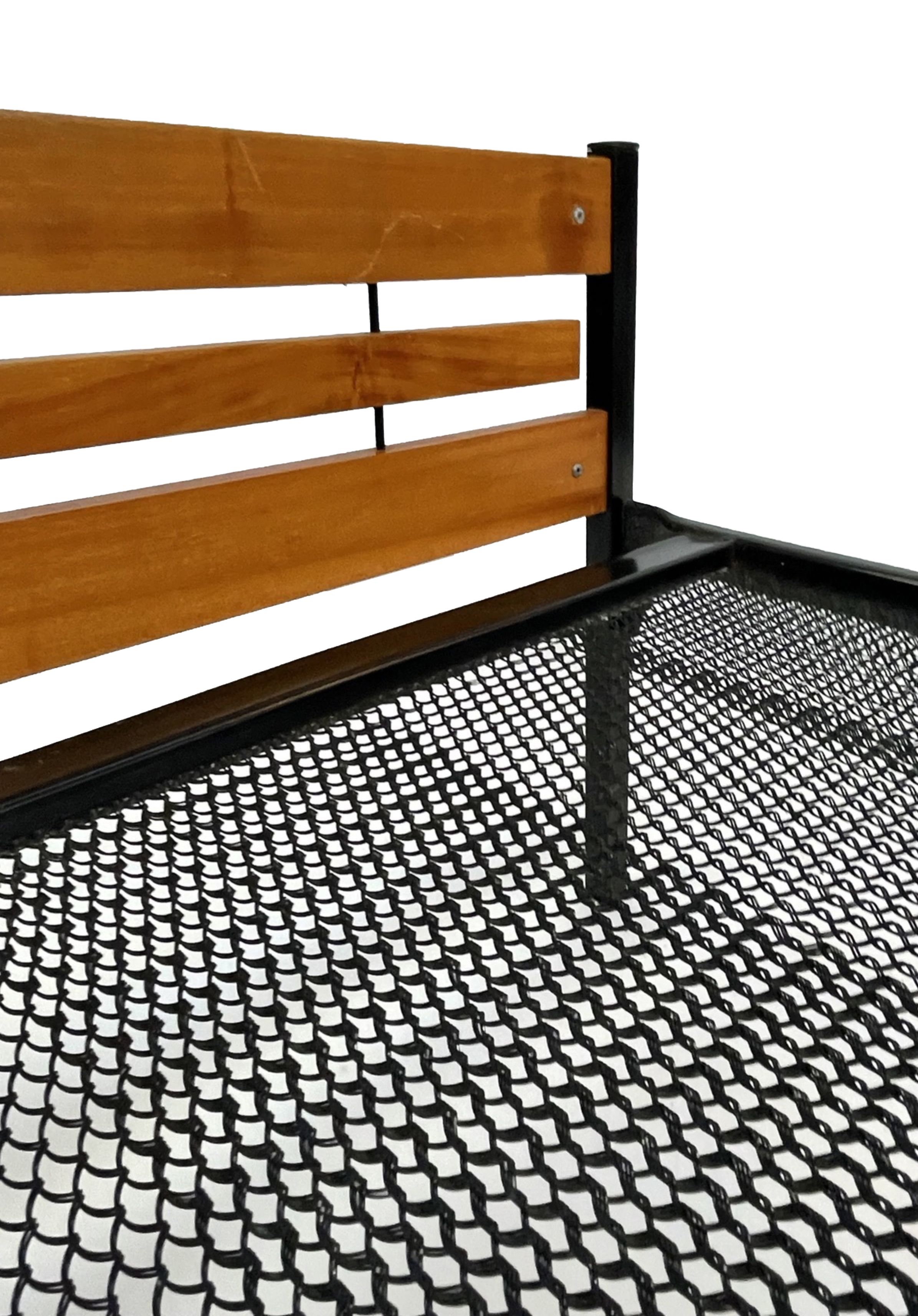 Vintage scandinavian bed daybed by Dico Holland 1960s teak metal