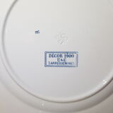 Set of 5 flat plates in Sarreguemines earthenware model Decor 1900, iron earth