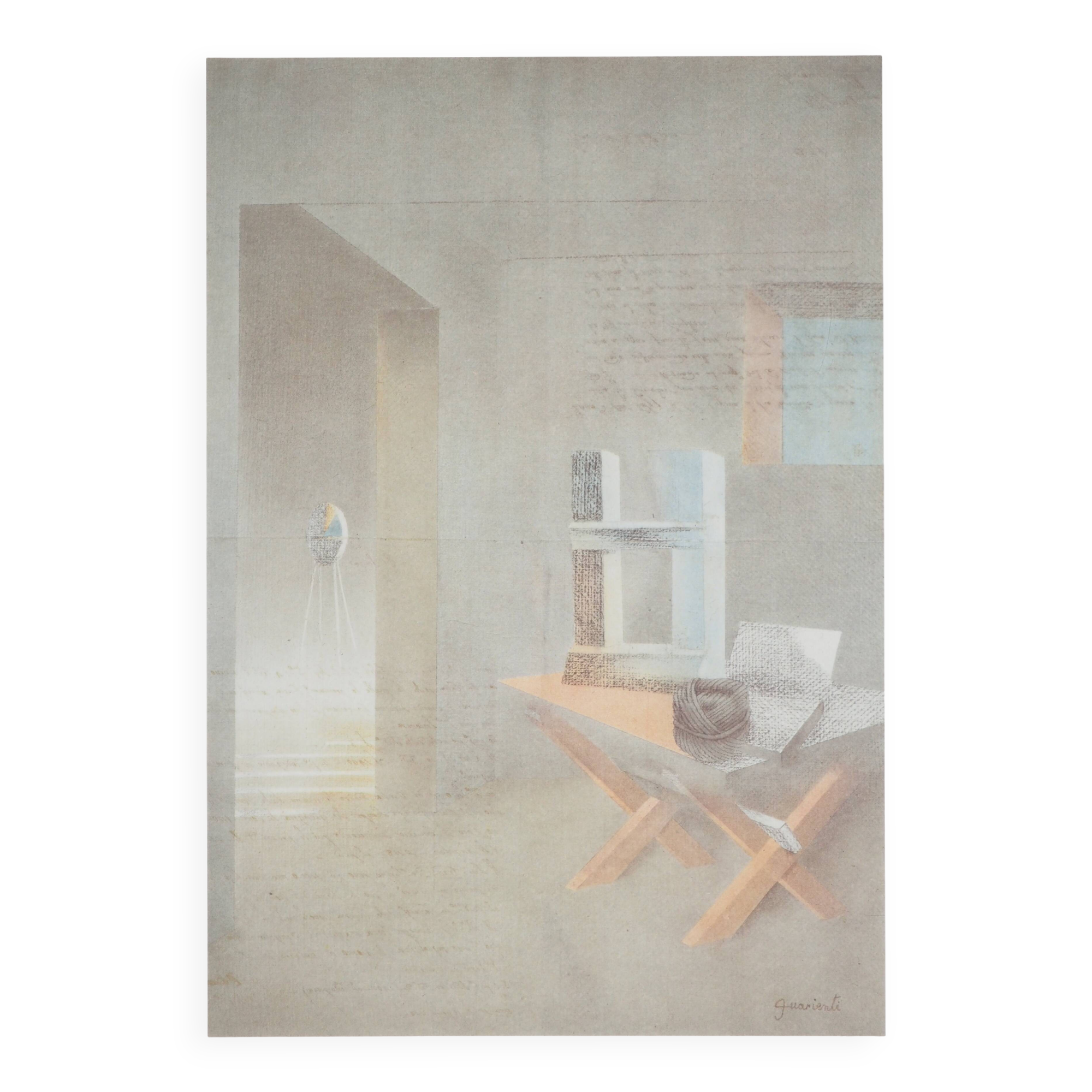 Carlo GUARIENTI: Interior Scene, Signed Heliogravure