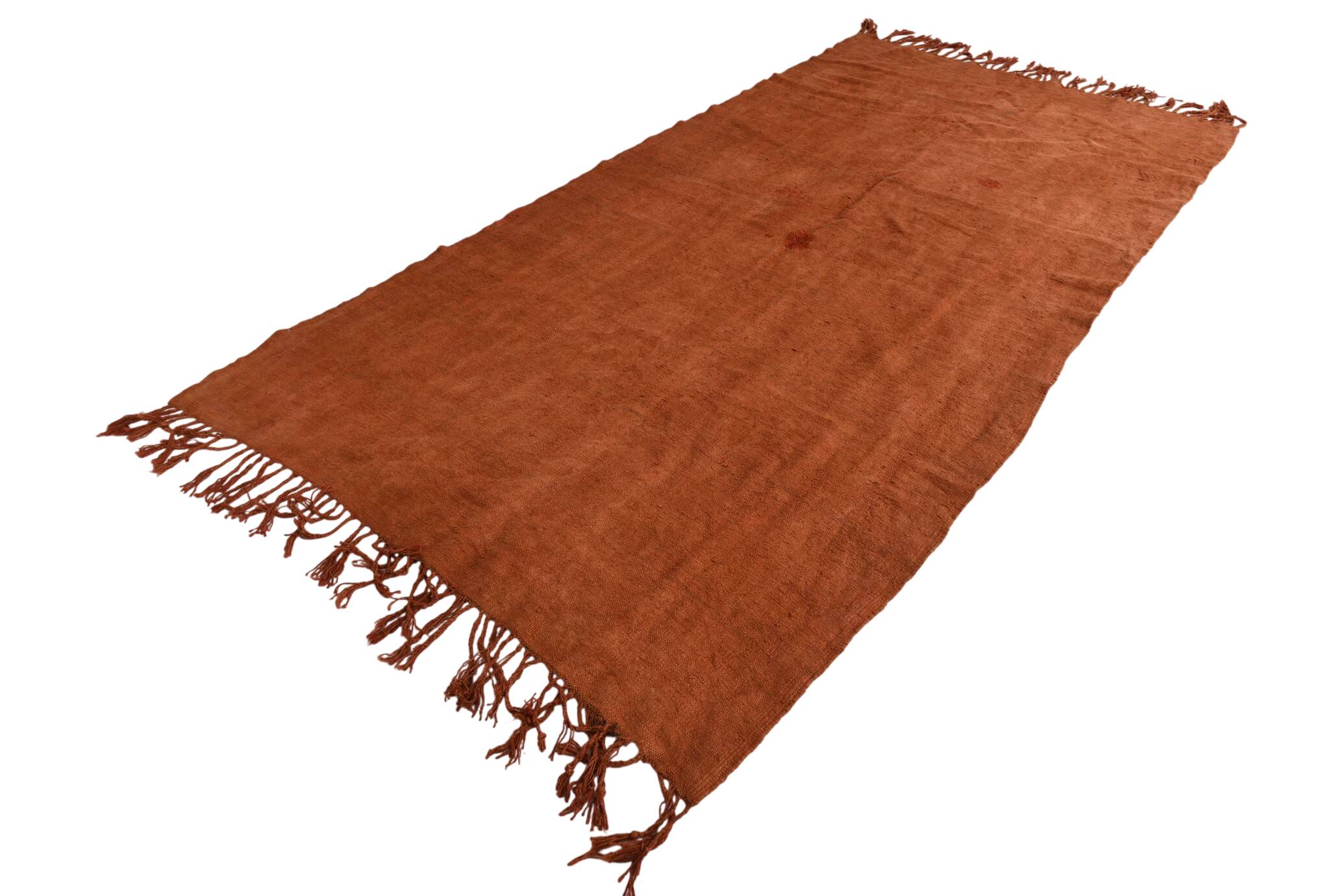 Tapis Kilim vintage fait main en terracotta 5x10, 164x305 cm