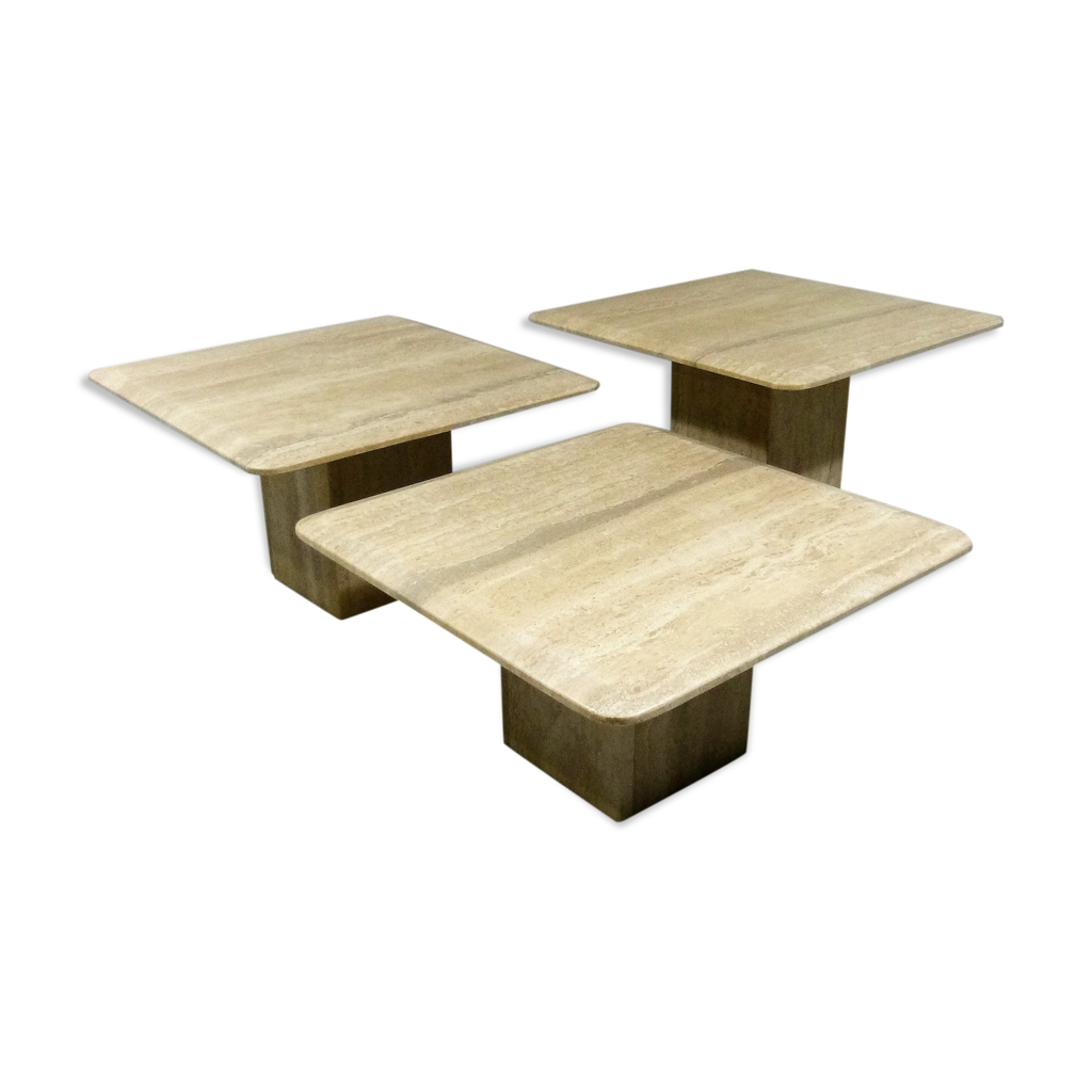 Tables gigognes en travertin Selency