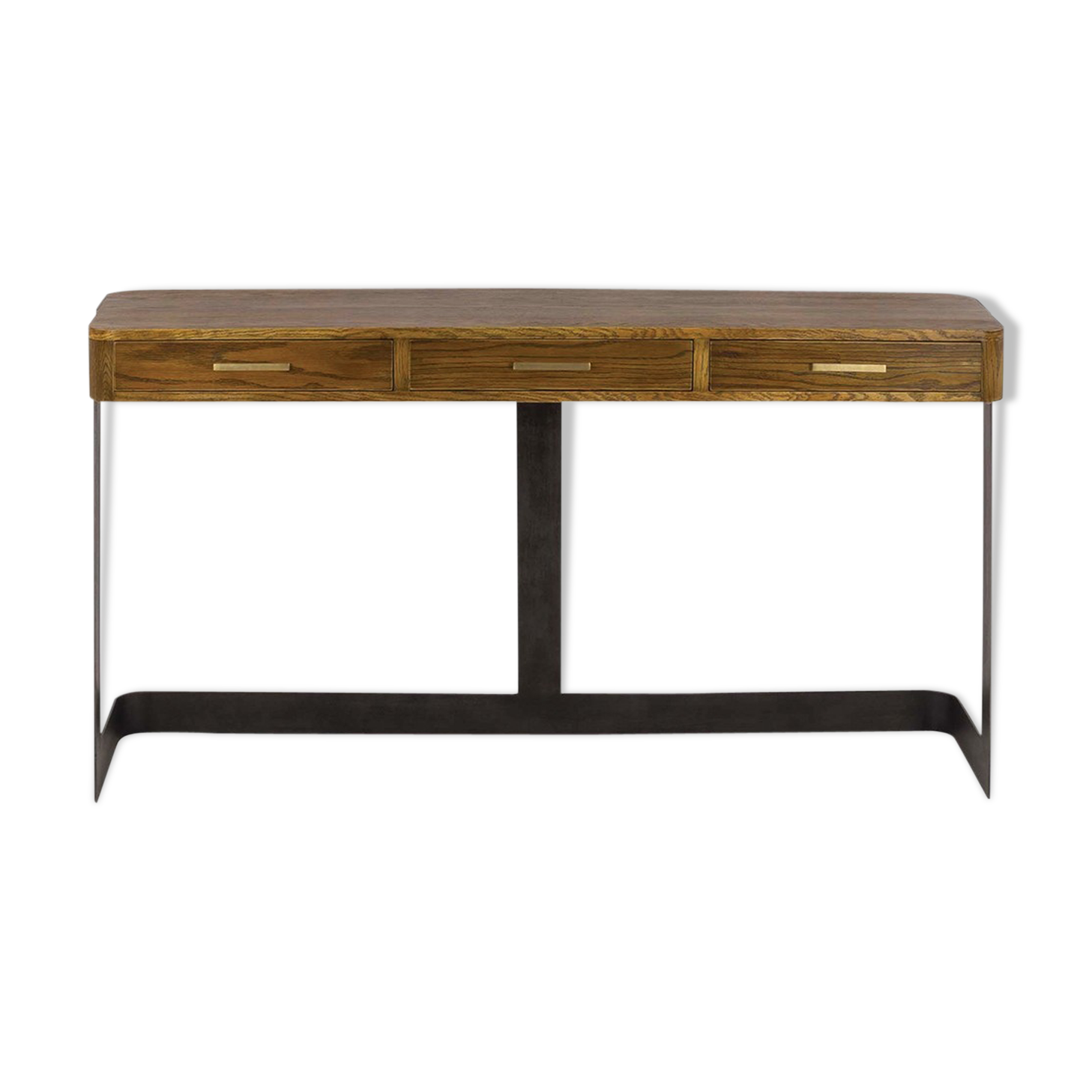 Console d'entrée vintage chêne brûlé