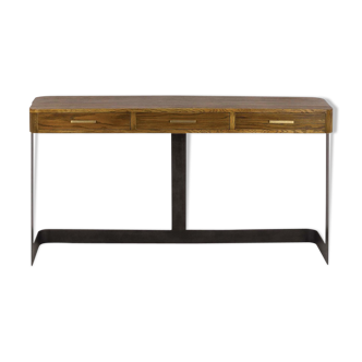 Console d'entrée vintage chêne brûlé