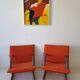 Authentic ARFLEX Italy T-Line lounge chair pair