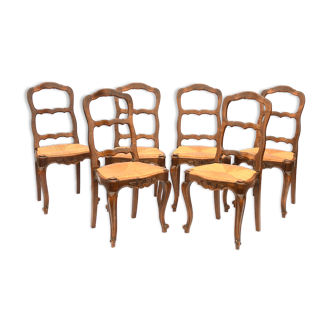 6 Chaises paillées