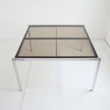 Milo Baughman chrome and smoked glass dining table – 1970 – Italy