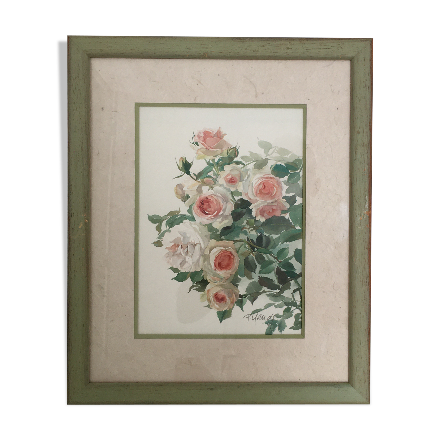 Bouquet of roses in watercolor