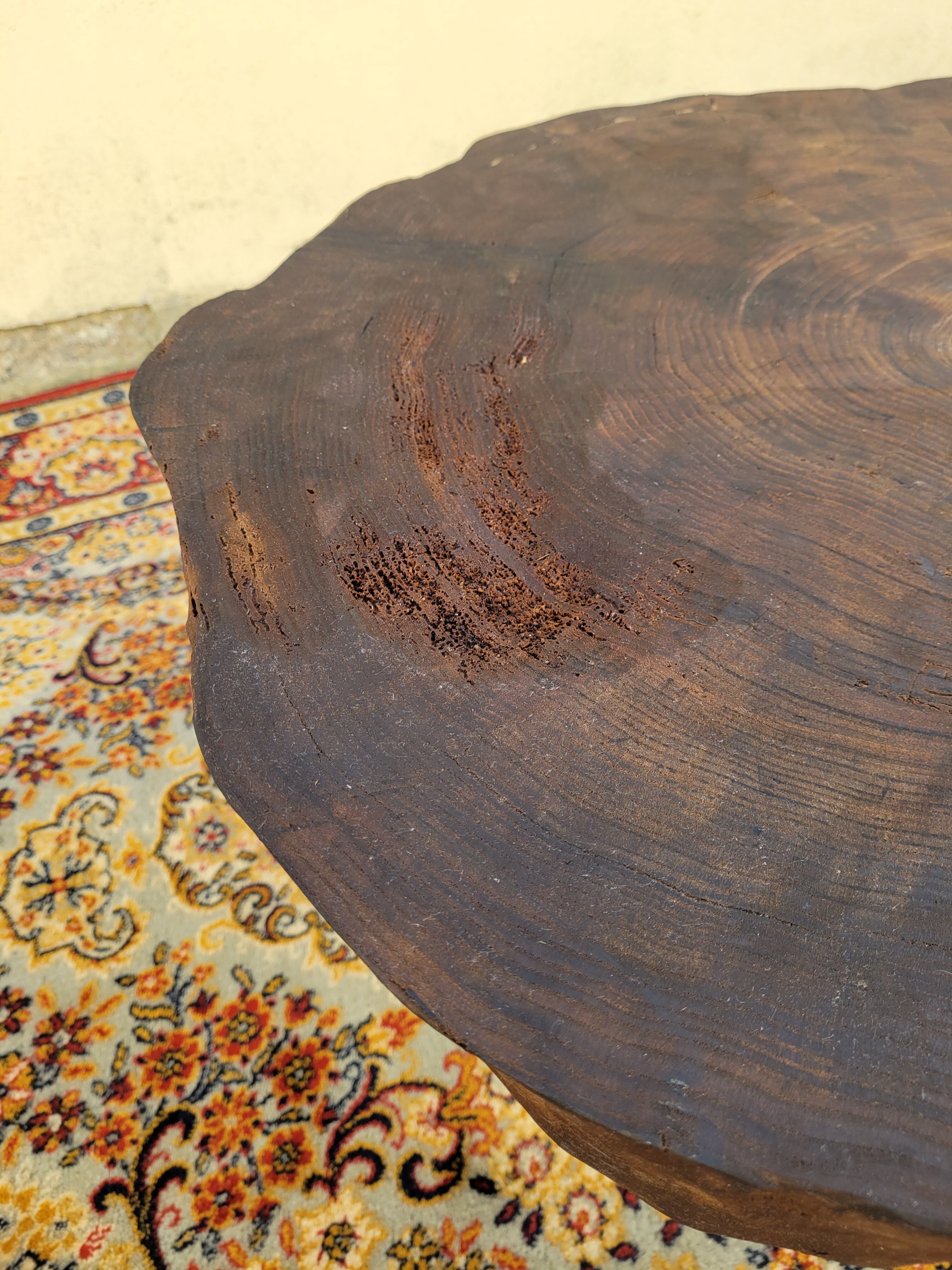 Brutalist chestnut coffee table