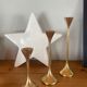 Set of 3 scandinavian brass candle holders