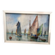 Huile sur bois, années 40 sous verre