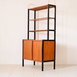 Scandinavian teak bookcase with black details