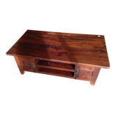 TABLE BASSE EN SESHAM MASSIF STYLE COLONIALE OU RUSTIQUE INDIENNE