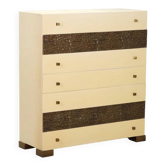 Commode vintage en bois laqué et laiton design années 1970