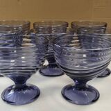 Set of 4 ARC Vintage Swirl Glass Dessert Cups