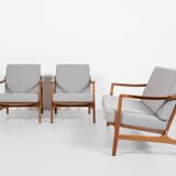 Midcentury Danish sofa set in oak and teak by Tove & Edvard Kindt-Larsen for France & Daverkosen - w