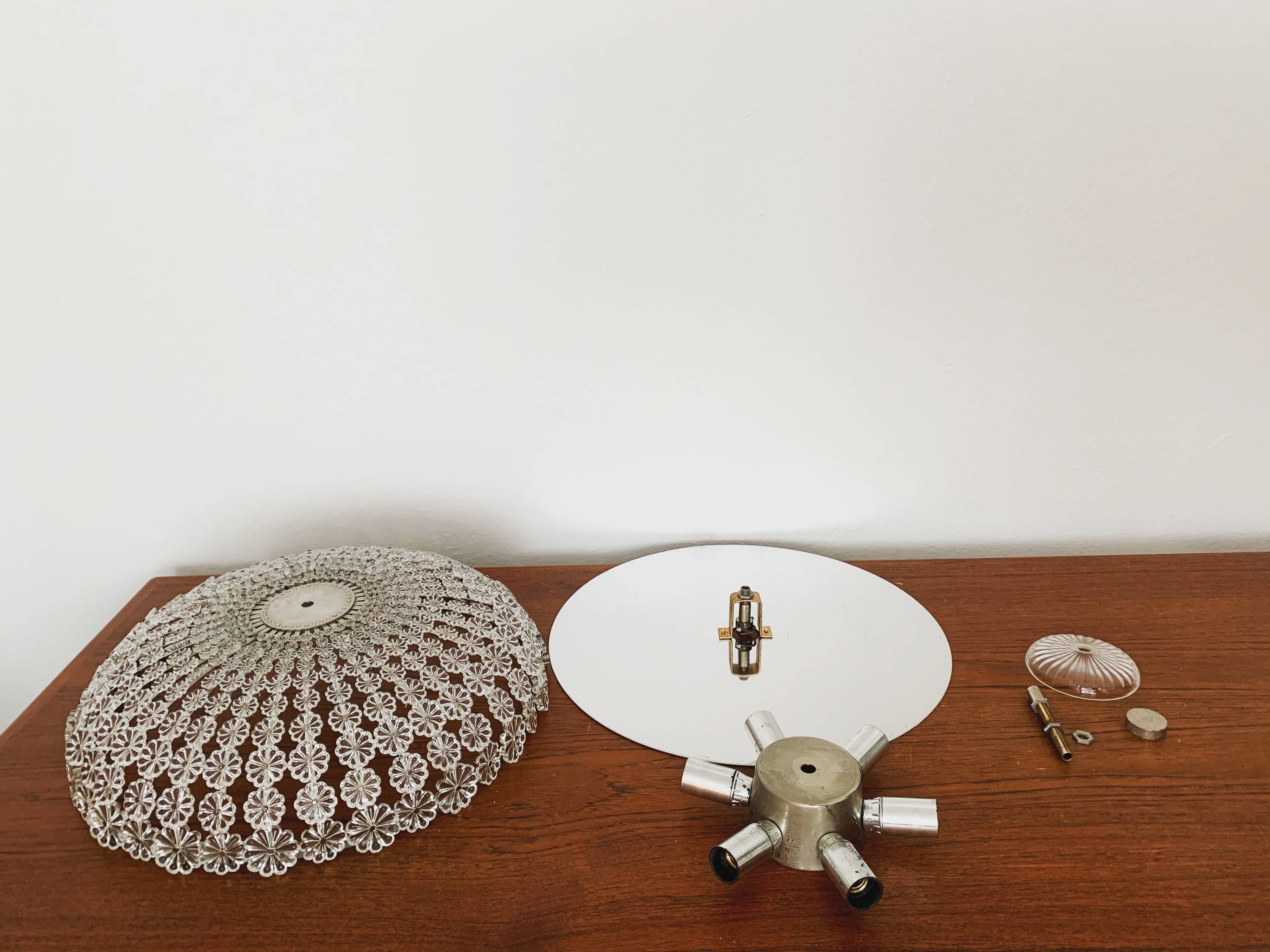 Floral Crystal Glass Flush light