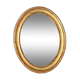 Oval mirror carved wood frame beaded gilded circa 1800 44x35cm SB