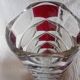 Vase - 3-sided faceted overlay ruby red - 24cm moulded crystal glass