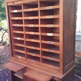 Beautiful furniture with sliding shutter of notary in oak years 30/40!! Curtain Cabinet, industrial, loft....