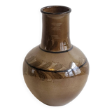 Vintage enameled stoneware vase 1960