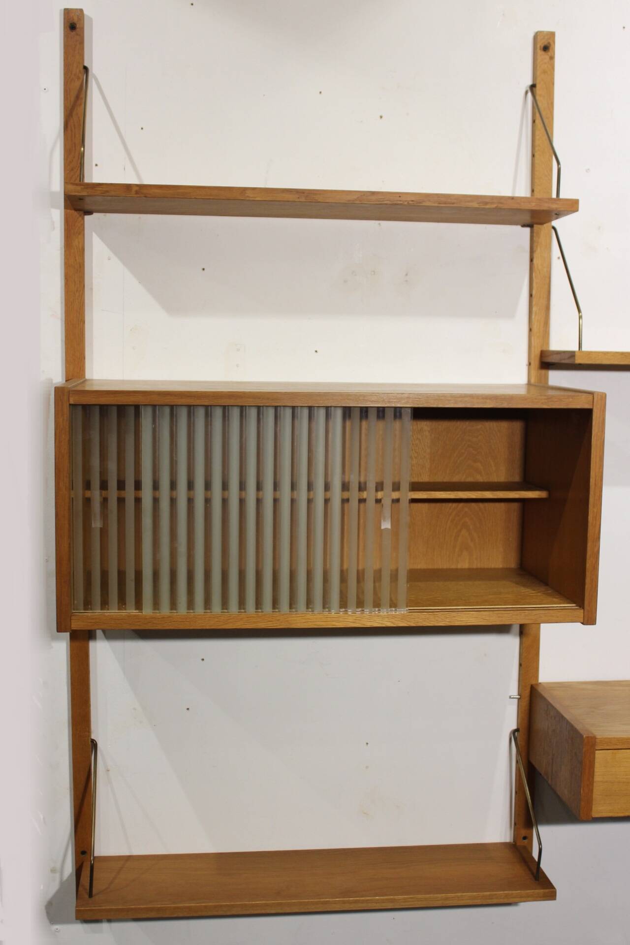 Vintage teak wall unit by Preben Sorensen, Denmark 1960s