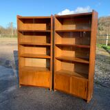 Pair of vintage glass shelves libraries