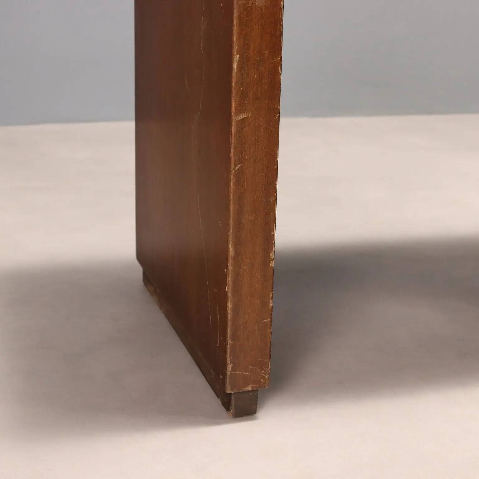 Vintage shelf in mahogany veneer, Italy, 1940s-1950s.