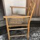 Fauteuils bois clair corde paille vintage Années 60