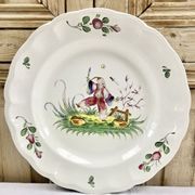 Hollow round dish décor with Chinese Saint Clément Lunéville