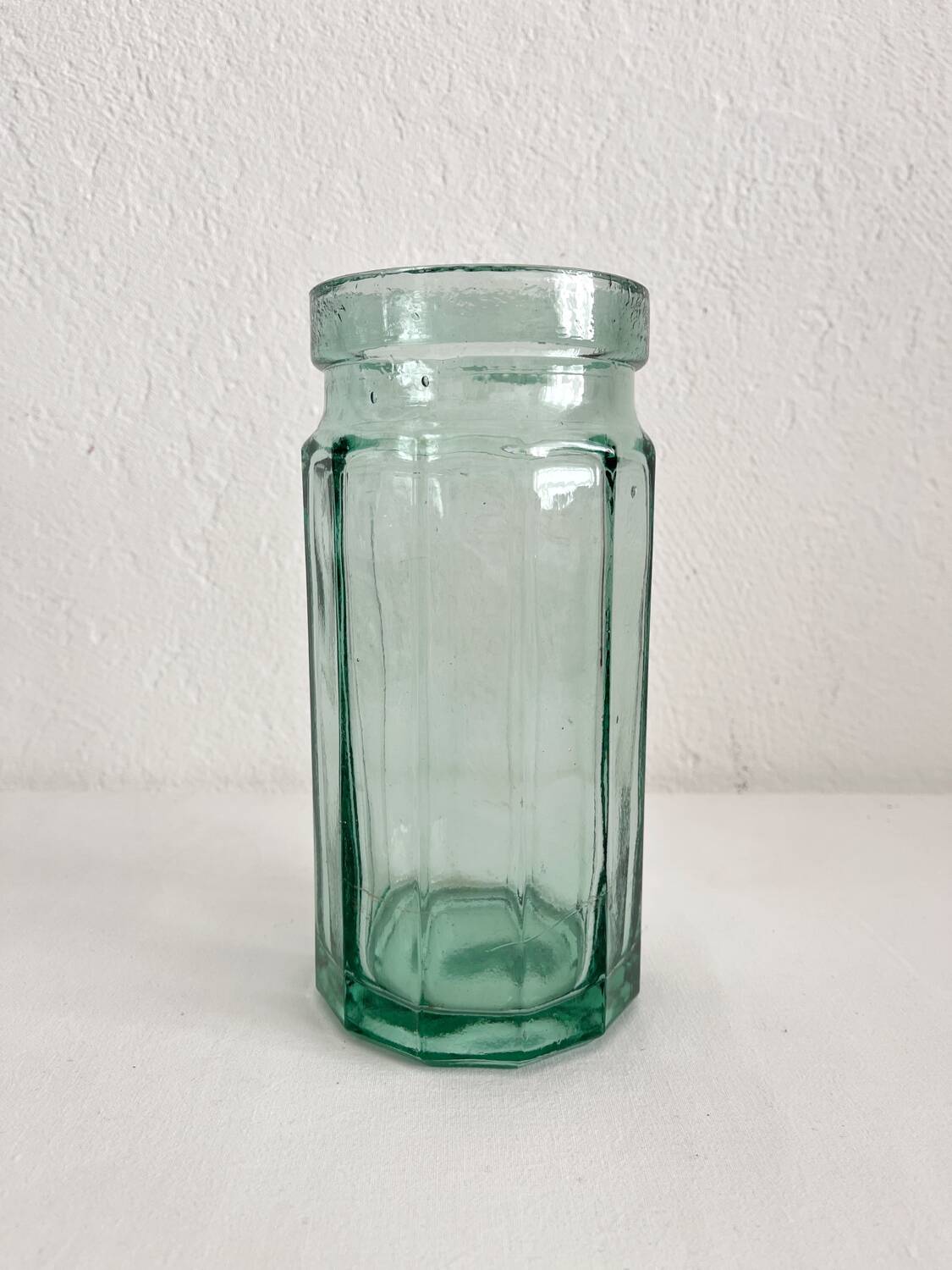 Vintage faceted glass jar vase