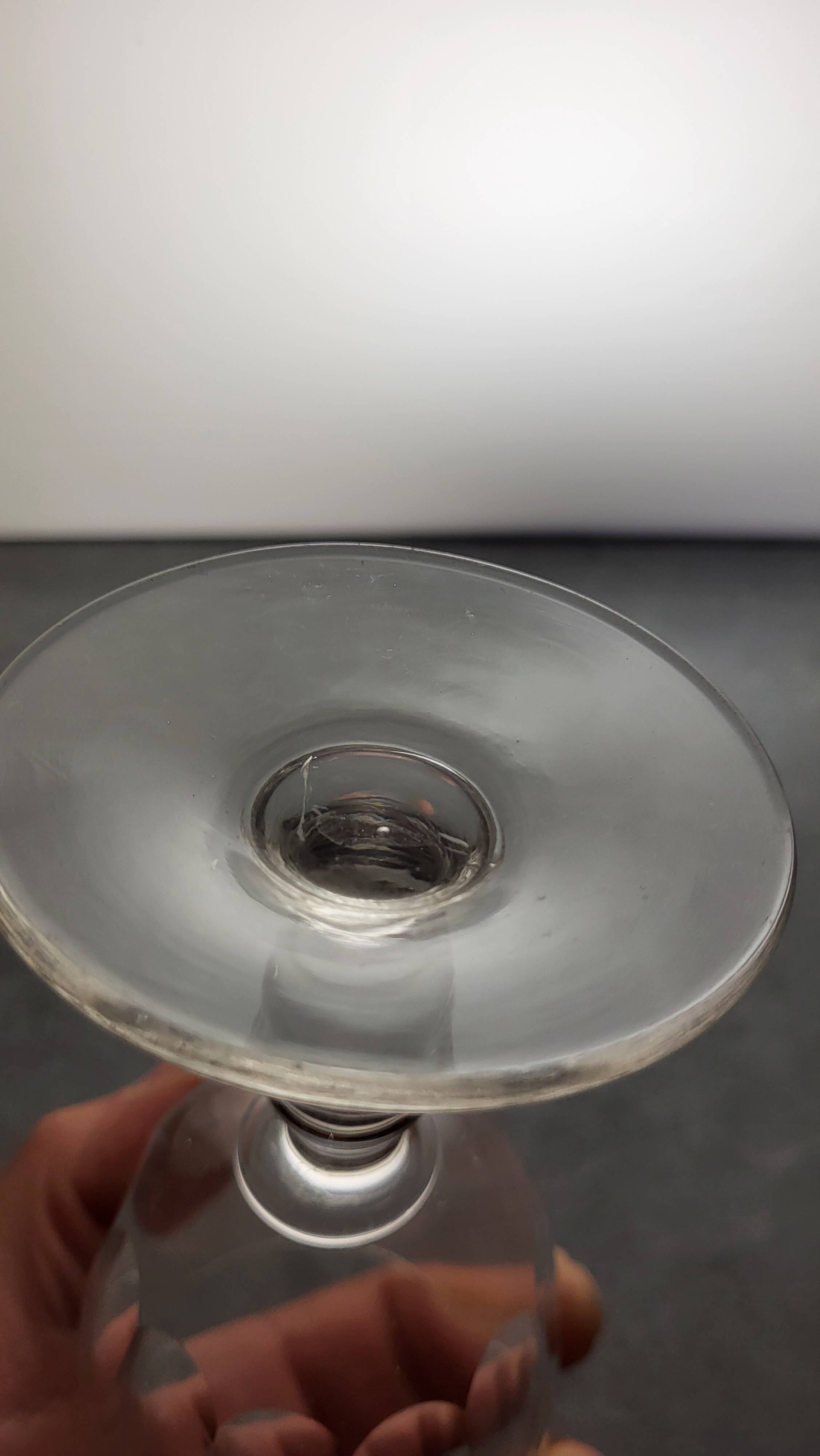 6 water/wine glasses Gondola model 19th century Gondola shape Flat ribs