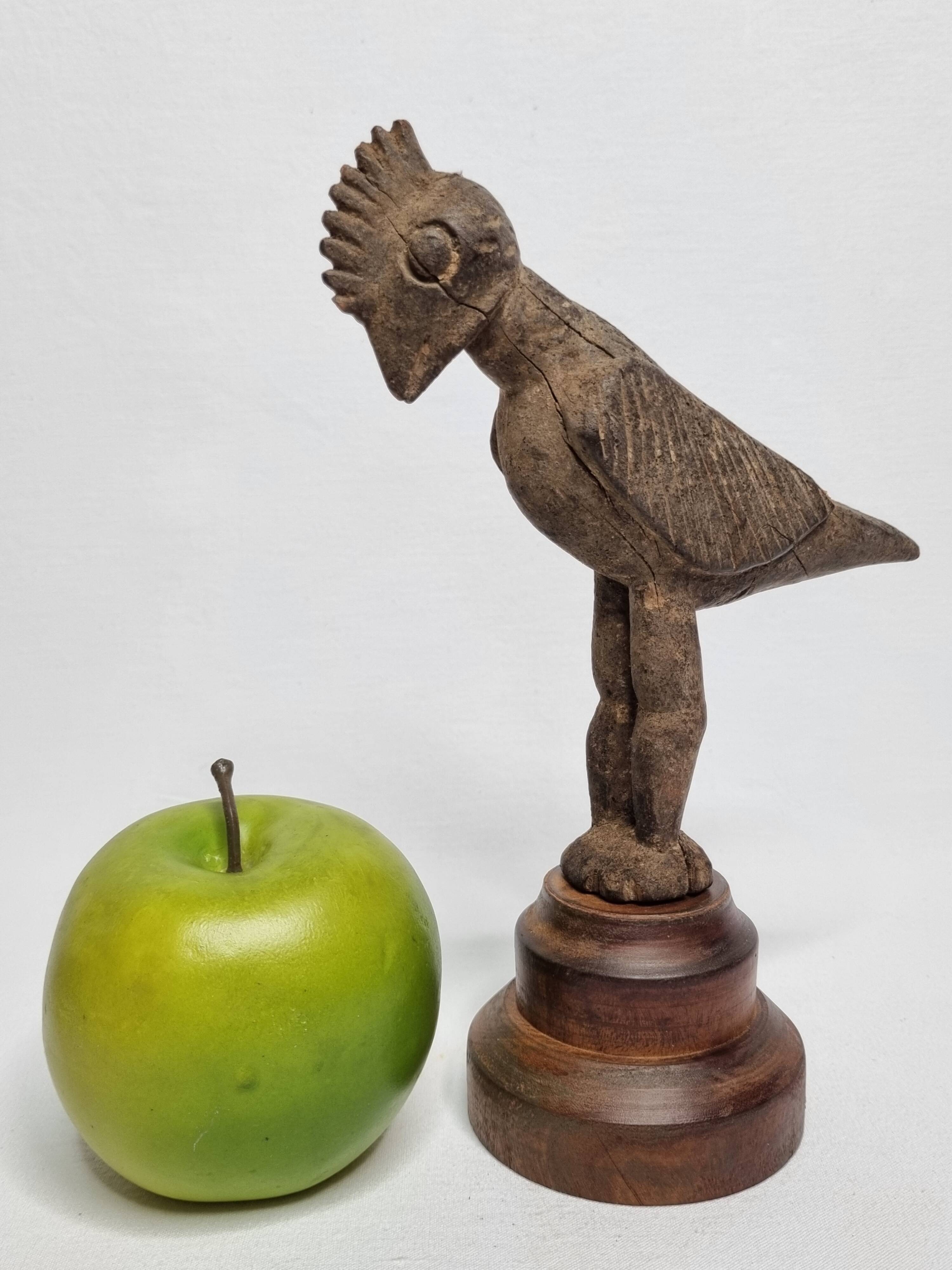 Lobi fetish bird in old wood Tribal sculpture from Burkina Faso 22 cm