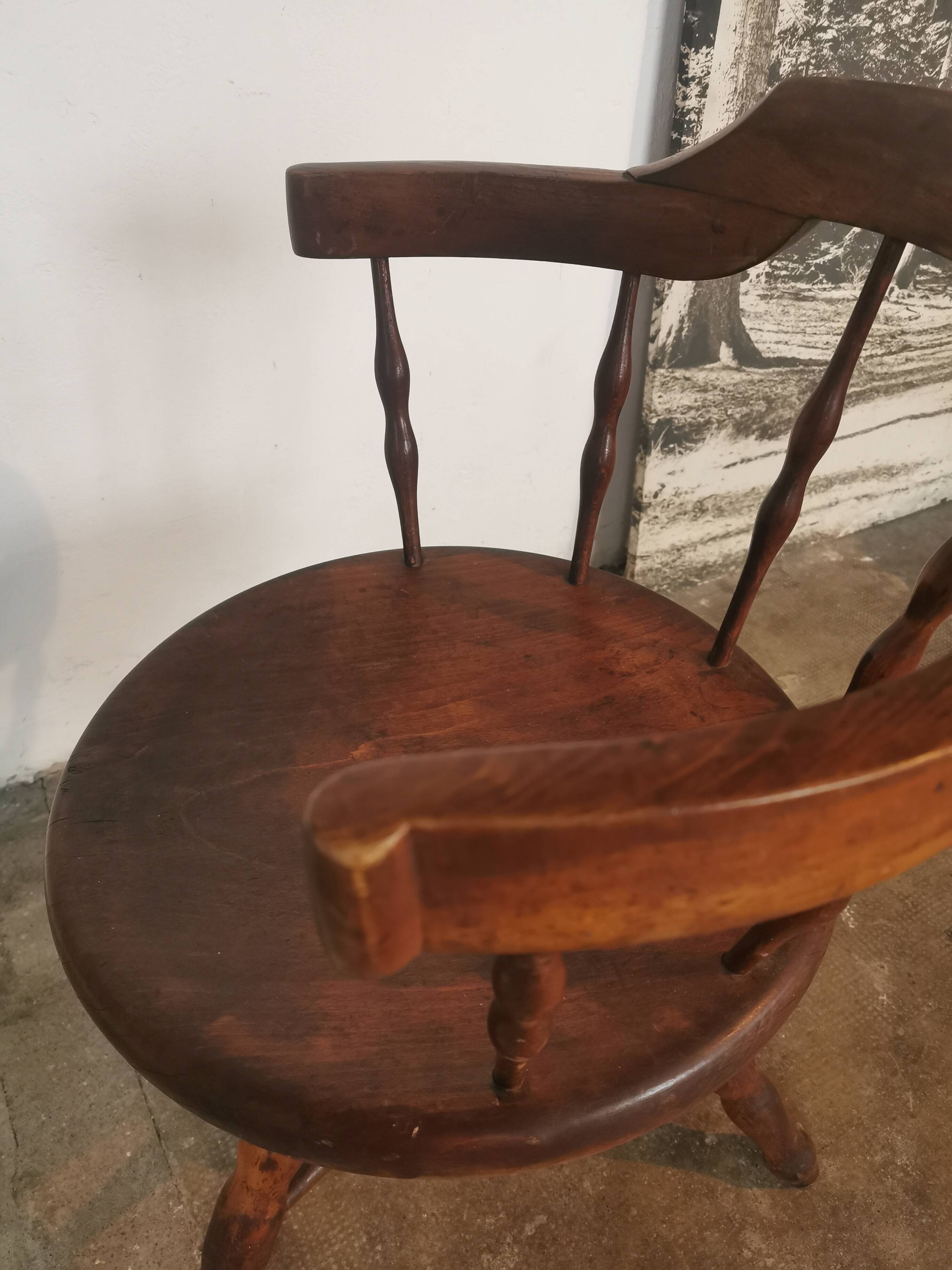 Fauteuil de bureau pivotant dit de capitaine vers 1900