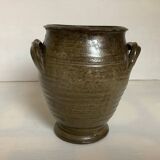 Brown ceramic vase jar