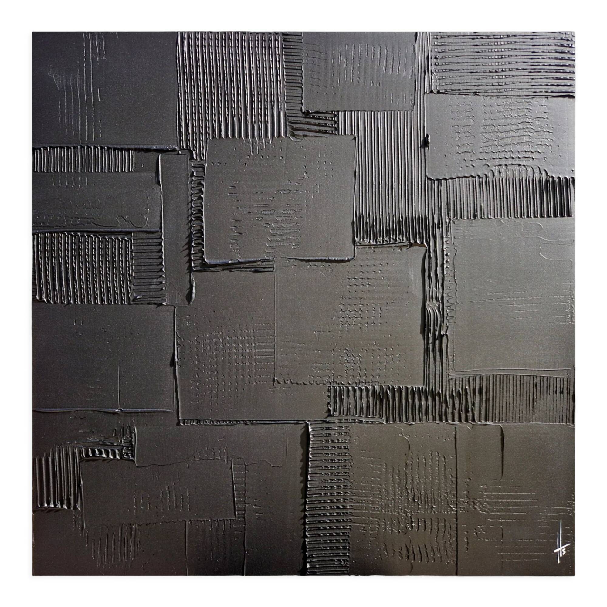 Tableau peinture monochrome noir